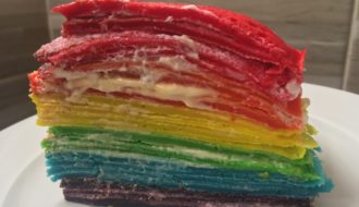 Szivárvány torta palacsintából